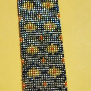 Hand beaded bracelet. multi color